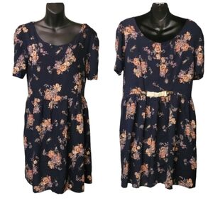 VTG 90's Floral Babydoll Mini Dress Sz M